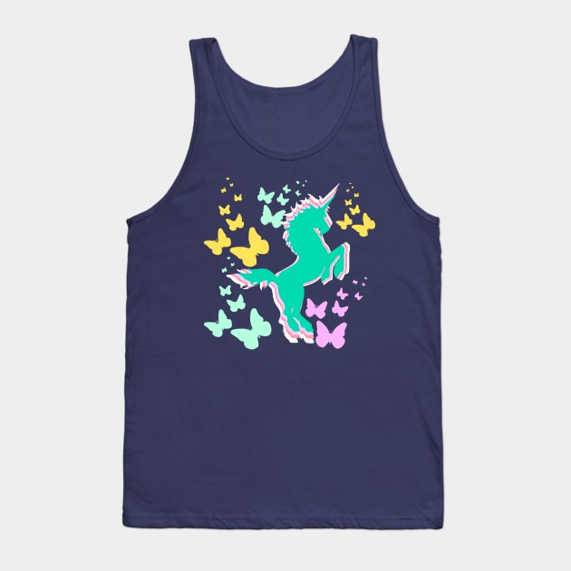 Unicorn and Butterflies Tank Top by TheDaintyTaurus